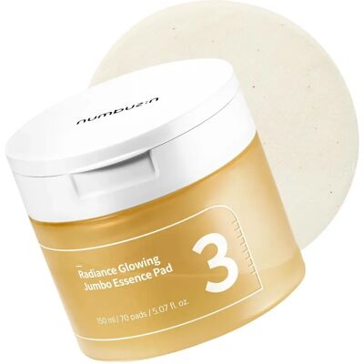 Numbuzin No.3 Radiance Glowing Jumbo Essence Pad - Vegansk, Biologisk Nedbrytbart, 50 Fermenterte Ingredienser Numbuzin No.3 Radiance Glowing Jumbo Essence Pad - Vegansk, Biologisk Nedbrytbart, 50 Fermenterte Ingredienser