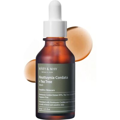 Mary & May Houttuynia Cordata + Olejek z drzewa herbacianego - Łagodzący serum na twarz Mary & May Houttuynia Cordata + Olejek z drzewa herbacianego - Łagodzący serum na twarz