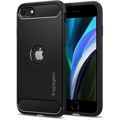 Spigen Rugged Armor Black Handyhülle für iPhone SE 2020/2022/8/7 Spigen Rugged Armor Black Handyhülle für iPhone SE 2020/2022/8/7