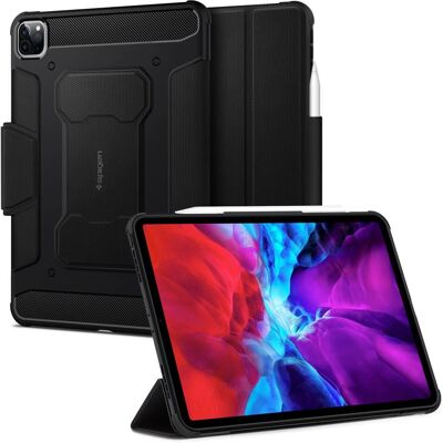 Capa Rugged Armor Pro preta para iPad Pro 11" da Spigen Capa Rugged Armor Pro preta para iPad Pro 11" da Spigen