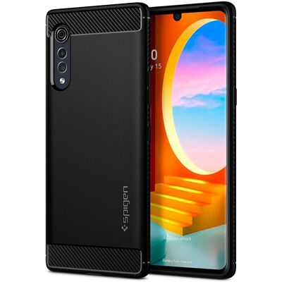Spigen Rugged Armor Zwarte Telefooncasing - LG Velvet Spigen Rugged Armor Zwarte Telefooncasing - LG Velvet