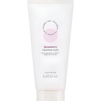 Missha Crème Latte Fraise Mousse Nettoyante - Hydratation Profonde - Publicité Missha Crème Latte Fraise Mousse Nettoyante - Hydratation Profonde - Publicité