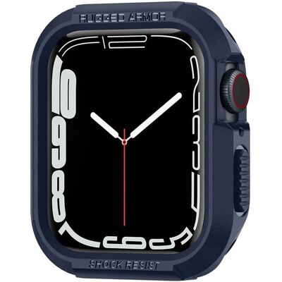 Coque Rugged Armor Spigen pour Apple Watch Série 9/8/7/SE - Bleu Coque Rugged Armor Spigen pour Apple Watch Série 9/8/7/SE - Bleu