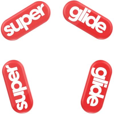 Superglide Version 2 Glas Skates - Rot - Gleitpräzision Superglide Version 2 Glas Skates - Rot - Gleitpräzision