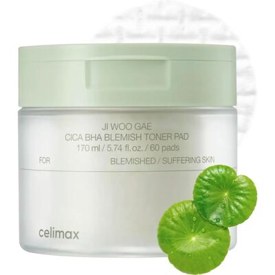 Celimax Ji Woo Gae Cica BHA Unreinheit Toner Pad - Für empfindliche Haut, 60 Stk Celimax Ji Woo Gae Cica BHA Unreinheit Toner Pad - Für empfindliche Haut, 60 Stk