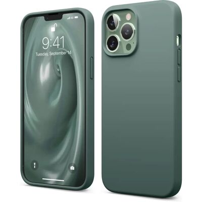 Capa de silicone Elago para iPhone 13 Pro Max - Verde escuro - Capa de telefone Capa de silicone Elago para iPhone 13 Pro Max - Verde escuro - Capa de telefone