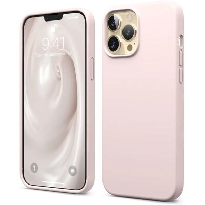 Capa de silicone rosa Elago para iPhone 13 Pro Max - Capinha de Telefone Capa de silicone rosa Elago para iPhone 13 Pro Max - Capinha de Telefone