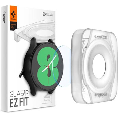 Protetor de Tela Spigen EZ Fit GLAS.tR para Samsung Galaxy Watch 4 (40mm) - Pacote com 2 Protetor de Tela Spigen EZ Fit GLAS.tR para Samsung Galaxy Watch 4 (40mm) - Pacote com 2