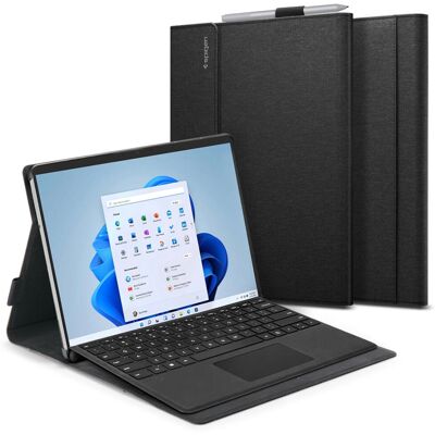 Capa de Tablet Spigen Microsoft Surface Pro 8 Preta com Suporte - 13" Capa de Tablet Spigen Microsoft Surface Pro 8 Preta com Suporte - 13"