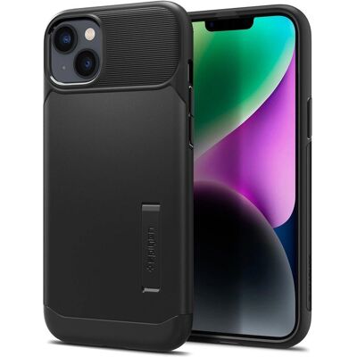 Funda híbrida negra Spigen para iPhone 14 Plus con soporte - Carcasa Funda híbrida negra Spigen para iPhone 14 Plus con soporte - Carcasa