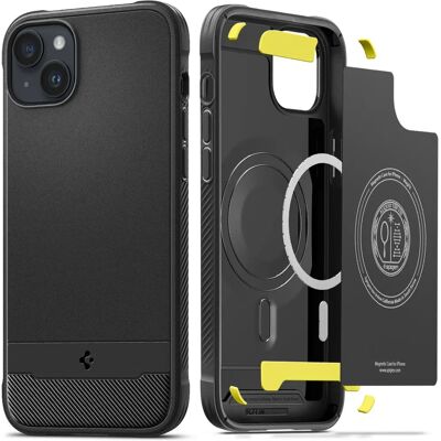 Czarna obudowa Rugged Armor Mag od Spigen - Pokrowiec na telefon Czarna obudowa Rugged Armor Mag od Spigen - Pokrowiec na telefon