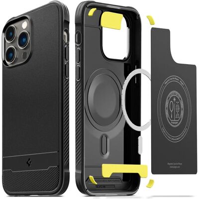 Wytrzymała obudowa Spigen Rugged Armor MagSafe - Czarny Wytrzymała obudowa Spigen Rugged Armor MagSafe - Czarny