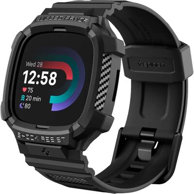 Spigen - Rugged Armor Pro - Black - Versa 4 / Sense 2 - Case Spigen - Rugged Armor Pro - Black - Versa 4 / Sense 2 - Case
