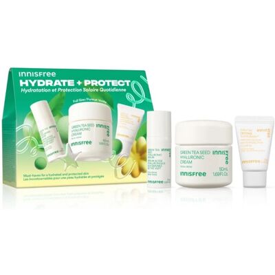 Ensemble Hydrate + Protect d'Innisfree - Kit de soins - Publicité Ensemble Hydrate + Protect d'Innisfree - Kit de soins - Publicité