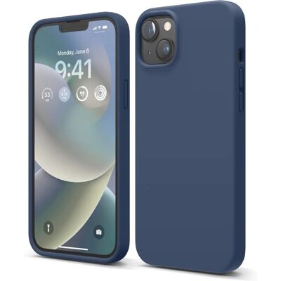 Capa de silicone indigo Elago para iPhone 14 Plus - Proteção contra impactos Capa de silicone indigo Elago para iPhone 14 Plus - Proteção contra impactos