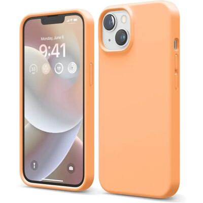 Capa de silicone laranja Elago para iPhone 14 - Proteção total, compatível com MagSafe Capa de silicone laranja Elago para iPhone 14 - Proteção total, compatível com MagSafe