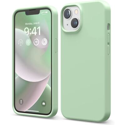 Capa de silicone verde pastel Elago - iPhone 14 - Proteção completa Capa de silicone verde pastel Elago - iPhone 14 - Proteção completa