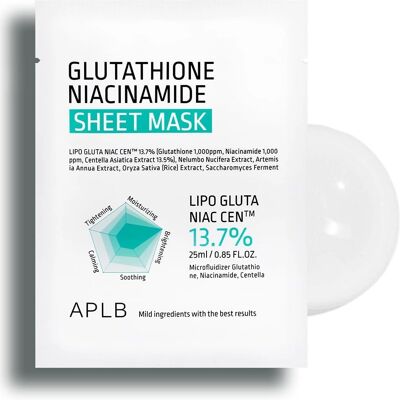 APLB Glutathione Niacinamide Sheet Maske - Feuchtigkeit & Helligkeit APLB Glutathione Niacinamide Sheet Maske - Feuchtigkeit & Helligkeit