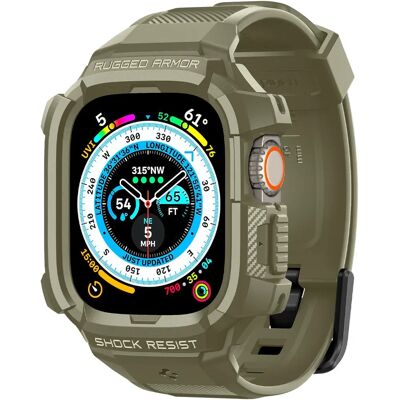 Capa Rugged Armor Khaki - Relógio inteligente, Apple Watch Ultra 49mm Capa Rugged Armor Khaki - Relógio inteligente, Apple Watch Ultra 49mm