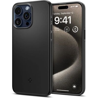 Coque Spigen Thin Fit pour iPhone 15 Pro Max - Noir - Publicité Coque Spigen Thin Fit pour iPhone 15 Pro Max - Noir - Publicité