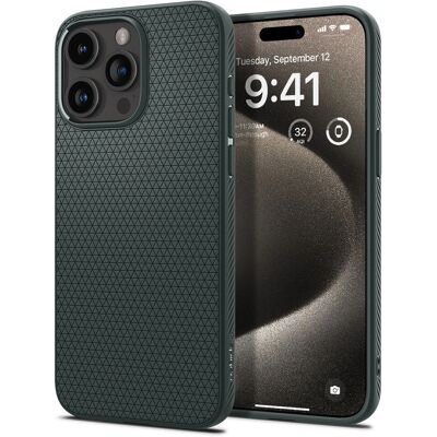 Spigen Grüne Liquid Air Hülle für iPhone 15 Pro Max - Schlank Stoßfest Spigen Grüne Liquid Air Hülle für iPhone 15 Pro Max - Schlank Stoßfest
