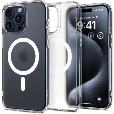 Capa transparente Ultra Hybrid MagSafe para iPhone 15 Pro Max da Spigen Capa transparente Ultra Hybrid MagSafe para iPhone 15 Pro Max da Spigen