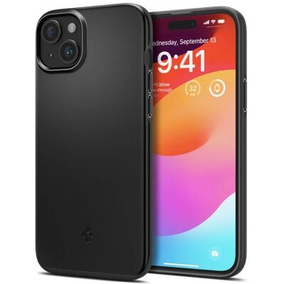 Spigen iPhone 15 Plus Ohut Suojakuori - Musta Spigen iPhone 15 Plus Ohut Suojakuori - Musta