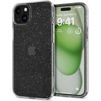 Coque Spigen Liquid Crystal Glitter pour iPhone 15 Plus - Transparent Coque Spigen Liquid Crystal Glitter pour iPhone 15 Plus - Transparent