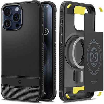 Spigen iPhone 15 Pro Rugged Armor MagSafe Hülle - Schwarz Spigen iPhone 15 Pro Rugged Armor MagSafe Hülle - Schwarz