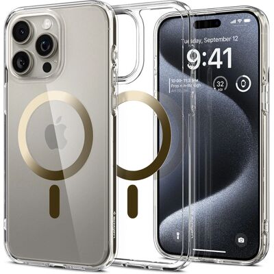 Spigen Ultra Hybrid MagSafe skal för iPhone 15 Pro - Guld Spigen Ultra Hybrid MagSafe skal för iPhone 15 Pro - Guld