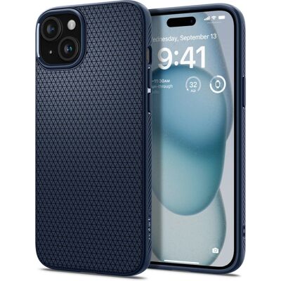 Pouzdro Spigen pro iPhone 15 - Tmavě modré, Pohlcující nárazy, Tenké Pouzdro Spigen pro iPhone 15 - Tmavě modré, Pohlcující nárazy, Tenké