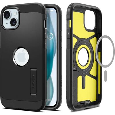 Spigen Tough Armor MagSafe Suojus iPhone 15 - Musta Spigen Tough Armor MagSafe Suojus iPhone 15 - Musta