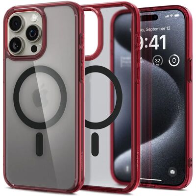 Červené ochranné pouzdro od Spigen pro iPhone 15 Pro - Kryt Červené ochranné pouzdro od Spigen pro iPhone 15 Pro - Kryt
