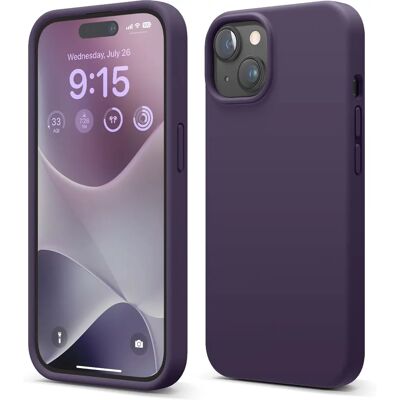 Elago - Capa de silicone iPhone 15 - Roxo escuro - Phone case Elago - Capa de silicone iPhone 15 - Roxo escuro - Phone case