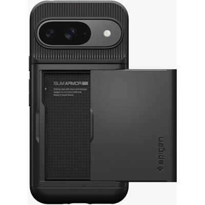 Spigen Zwarte Slim Armor CS voor Google Pixel 9 / 9 Pro - Telefooncassette Spigen Zwarte Slim Armor CS voor Google Pixel 9 / 9 Pro - Telefooncassette