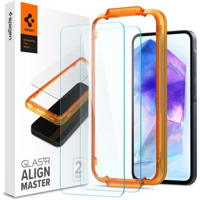 Spigen Galaxy A55 5G schermbeschermer - AlignMaster, Helder - 2 stuks Spigen Galaxy A55 5G schermbeschermer - AlignMaster, Helder - 2 stuks
