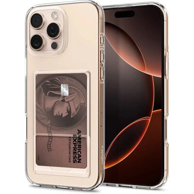 Spigen Gennemsigtigt iPhone 16 Pro Max Cover med Kortholder Spigen Gennemsigtigt iPhone 16 Pro Max Cover med Kortholder