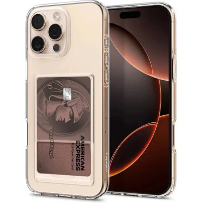 Spigen gjennomsiktig slank etui for iPhone 16 Pro med kortholder Spigen gjennomsiktig slank etui for iPhone 16 Pro med kortholder