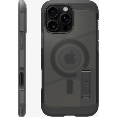 Coque robuste Frost Black Spigen pour iPhone 16 Pro Max avec MagSafe - Publicité Coque robuste Frost Black Spigen pour iPhone 16 Pro Max avec MagSafe - Publicité
