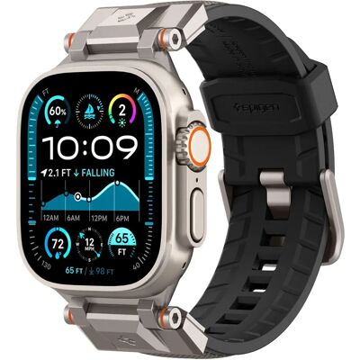 Accessoire pour montre connectée Spigen Ultra 1 / 2 en nylon - Gris - Publicité Accessoire pour montre connectée Spigen Ultra 1 / 2 en nylon - Gris - Publicité