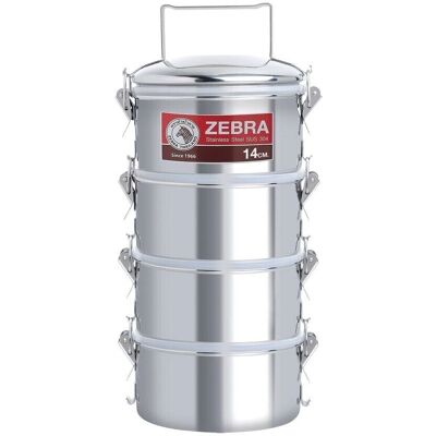 Zebra Thailand - 14cm 4 Tier - Stal nierdzewna - Lunchbox Zebra Thailand - 14cm 4 Tier - Stal nierdzewna - Lunchbox