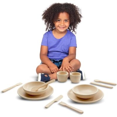 Ensemble de Vaisselle pour Enfants PlanToys - Bois d'Hévéa - 12 Pièces - Publicité Ensemble de Vaisselle pour Enfants PlanToys - Bois d'Hévéa - 12 Pièces - Publicité
