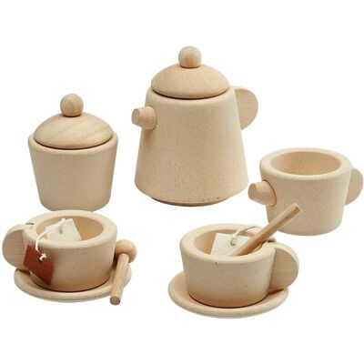 Set da Tè in Legno PlanToys - Naturale, 7.5x9x9.5cm - Giocattoli Bambini Set da Tè in Legno PlanToys - Naturale, 7.5x9x9.5cm - Giocattoli Bambini
