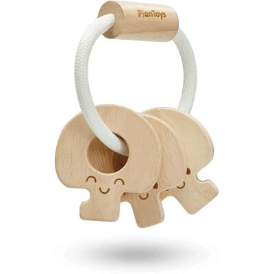 Anneau de clés naturel PlanToys - Hochet en bois pour bébé - 4+ mois - Publicité Anneau de clés naturel PlanToys - Hochet en bois pour bébé - 4+ mois - Publicité
