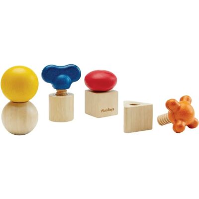 Σετ ξύλινων παξιμαδιών και βιδών PlanToys - Αναπτύσσει λεπτή κινητικότητα Σετ ξύλινων παξιμαδιών και βιδών PlanToys - Αναπτύσσει λεπτή κινητικότητα