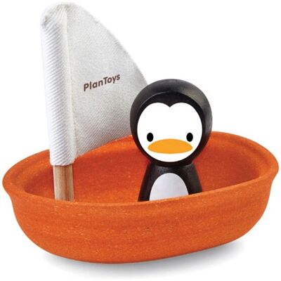 Bateau de bain Pingouin PlanToys - Jouet en bois durable - Publicité Bateau de bain Pingouin PlanToys - Jouet en bois durable - Publicité