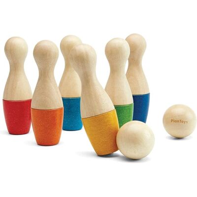 PlanToys Holz Bowling-Set - För Finmotorik PlanToys Holz Bowling-Set - För Finmotorik