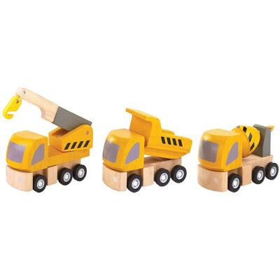 Ensemble de Véhicules de Construction Jaunes - Jouets en Bois Éducatifs - Publicité Ensemble de Véhicules de Construction Jaunes - Jouets en Bois Éducatifs - Publicité