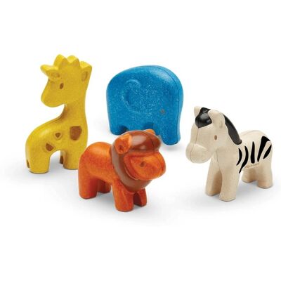 Figurines Animaux Sauvages en Bois de Latex Recyclé - 4 pcs - Publicité Figurines Animaux Sauvages en Bois de Latex Recyclé - 4 pcs - Publicité