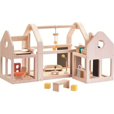 Plan Toys Modulares Holzpuppenhaus - Natur - 20 Teile - Spielhaus Plan Toys Modulares Holzpuppenhaus - Natur - 20 Teile - Spielhaus